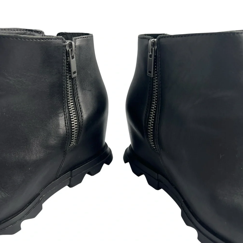 Sorel Joan of Arctic Wedge III Zip Leather Waterproof Boots Black Size 8.5 - Picture 15 of 16